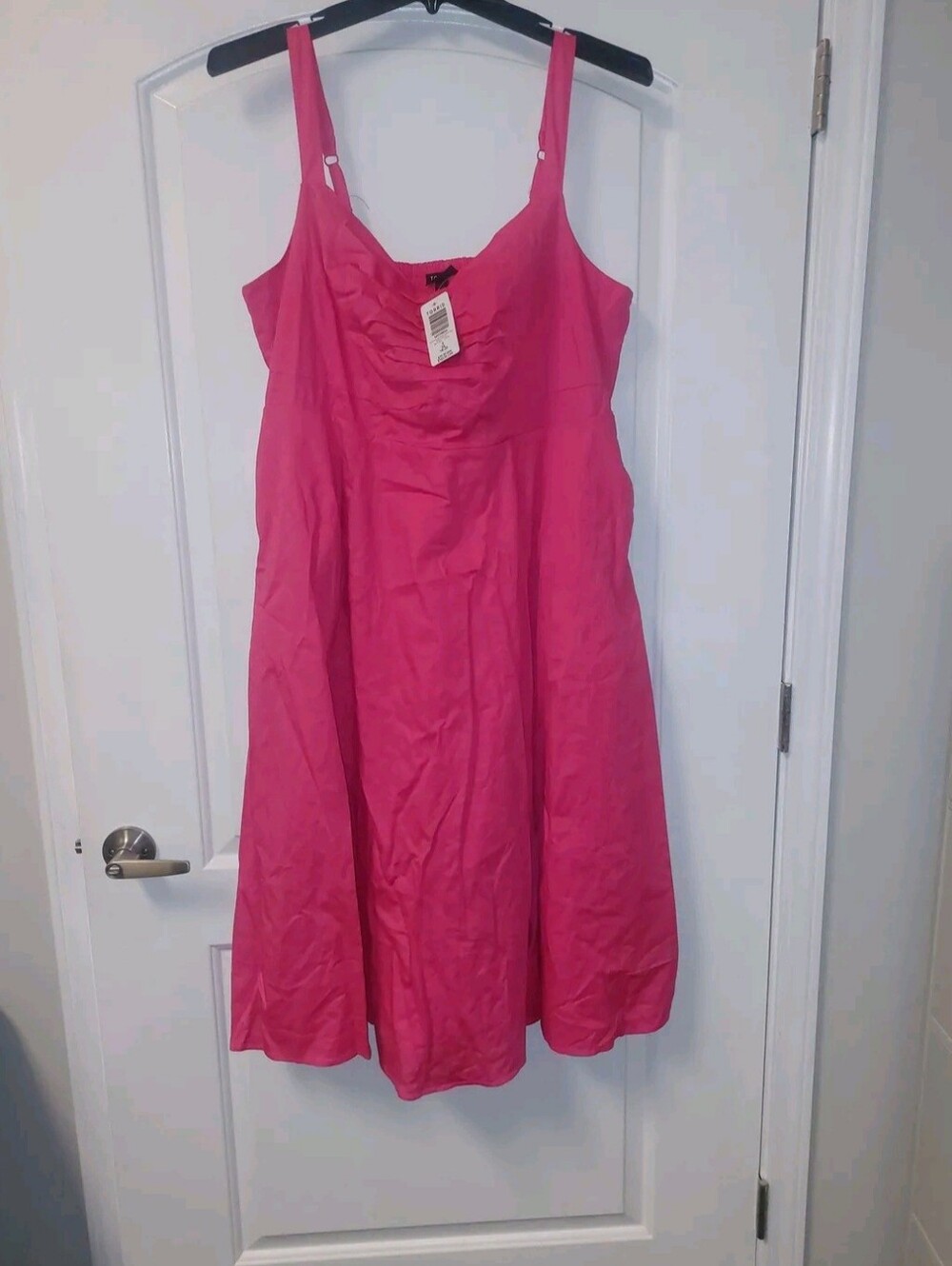 Torrid 2X Sweetheart Shirred Honeysuckle Pink Dress
